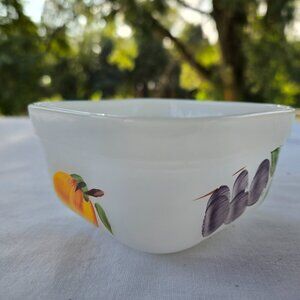 Fire King Vintage Painted Fruit Casserole Dish